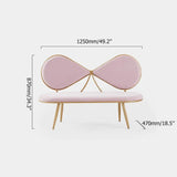 Pink 49" Bowknot Loveseat Velvet Upholstered Sofa in Gold Legs-Richsoul-Furniture,Living Room Furniture,Sofas & Loveseats