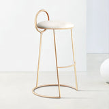 Black Modern Velvet Kitchen Counter Height Bar Stool with Gold Legs