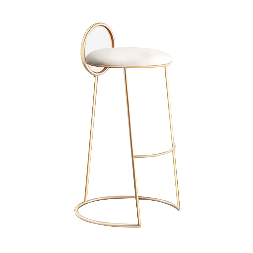 Black Modern Velvet Kitchen Counter Height Bar Stool with Gold Legs