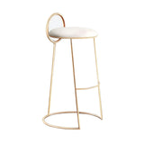 Black Modern Velvet Kitchen Counter Height Bar Stool with Gold Legs