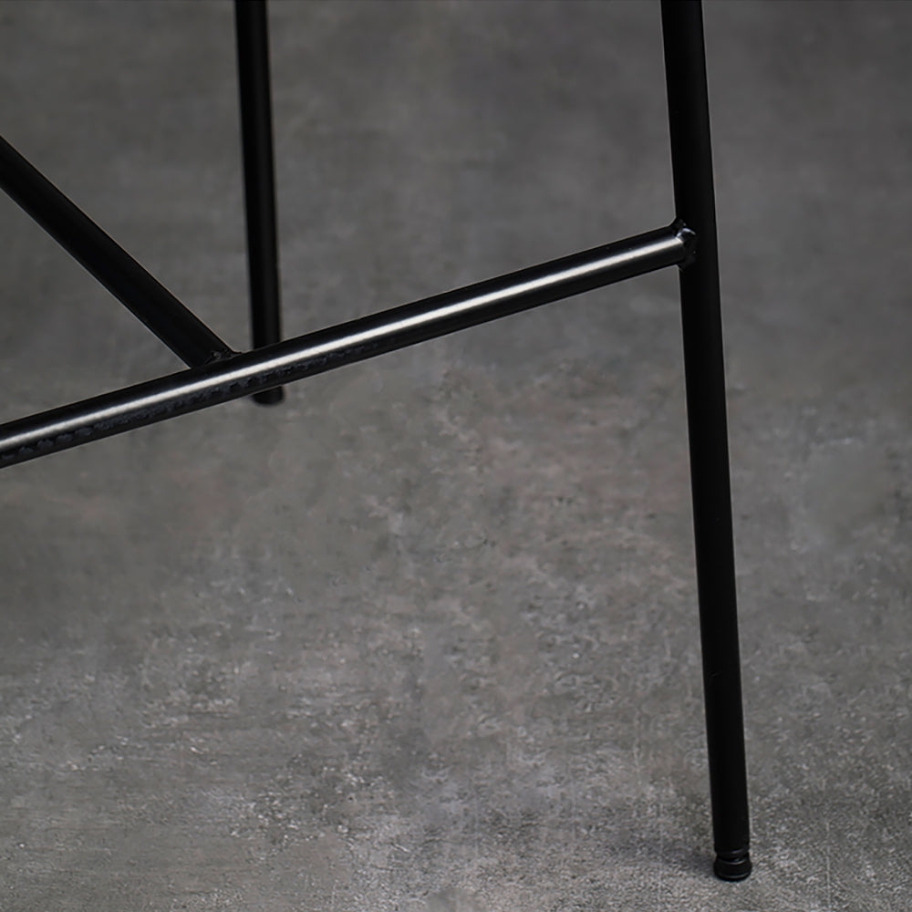 Natural Counter Height Bar Stool Solid Wood Counter Stool with Footrest Metal