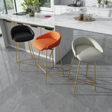 Modern Bar Stool PU Leather Upholstery Gold Finsh Bar Chair with Footrest