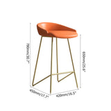 Modern Bar Stool PU Leather Upholstery Gold Finsh Bar Chair with Footrest