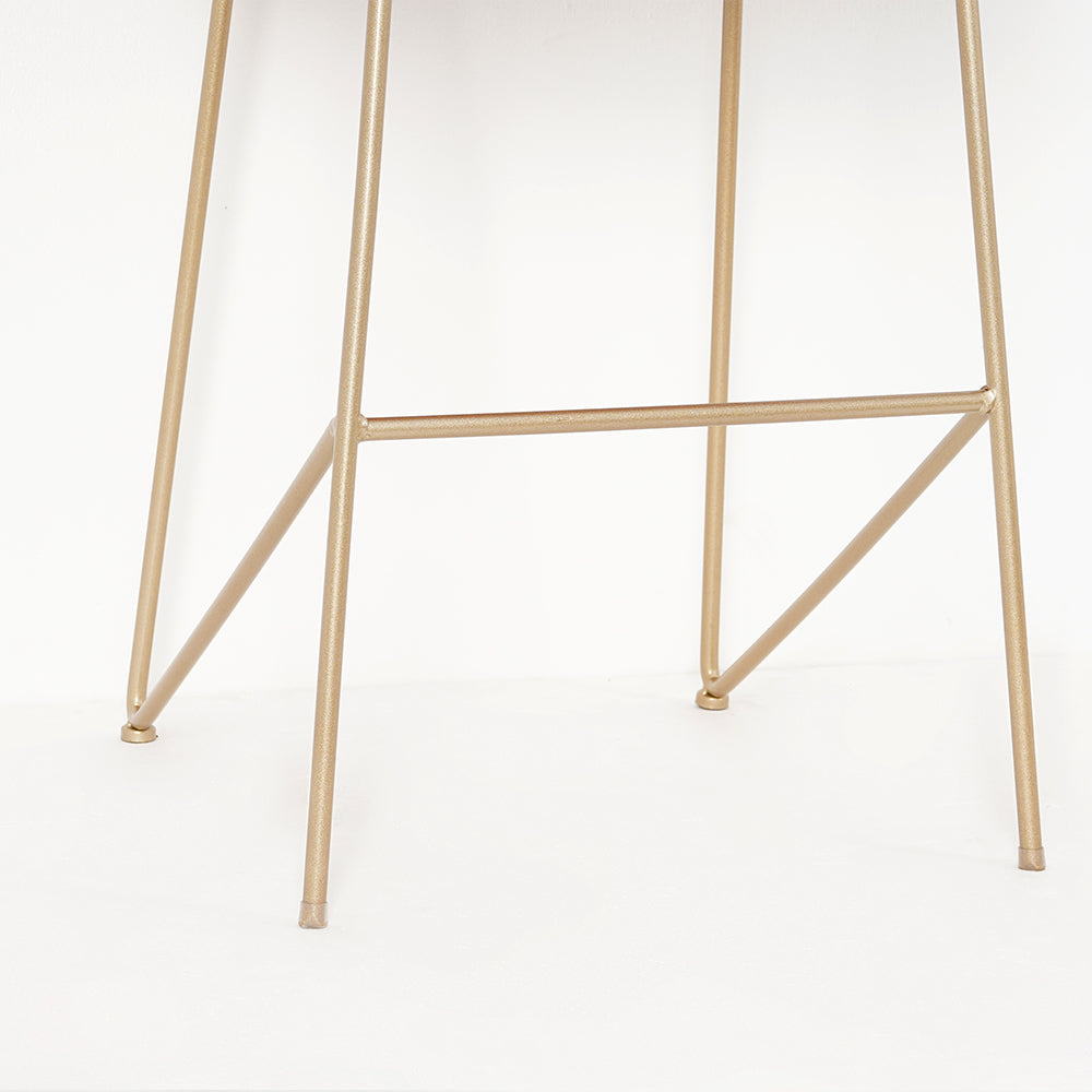 Modern Bar Stool PU Leather Upholstery Gold Finsh Bar Chair with Footrest