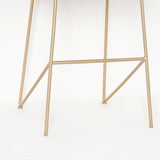 Modern Bar Stool PU Leather Upholstery Gold Finsh Bar Chair with Footrest