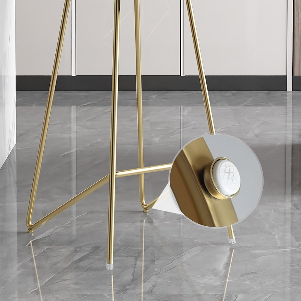 Modern Bar Stool PU Leather Upholstery Gold Finsh Bar Chair with Footrest