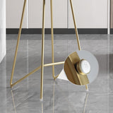 Modern Bar Stool PU Leather Upholstery Gold Finsh Bar Chair with Footrest