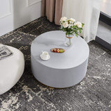 Industrial Coffee Table Round Cement-Like Coffee Table in Light Gray-Richsoul-Coffee Tables,Furniture,Living Room Furniture