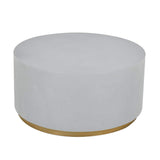 Industrial Coffee Table Round Cement-Like Coffee Table in Light Gray-Richsoul-Coffee Tables,Furniture,Living Room Furniture