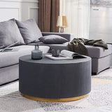 Industrial Coffee Table Round Cement-Like Coffee Table in Light Gray-Richsoul-Coffee Tables,Furniture,Living Room Furniture