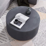 Industrial Coffee Table Round Cement-Like Coffee Table in Light Gray-Richsoul-Coffee Tables,Furniture,Living Room Furniture