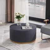 Industrial Coffee Table Round Cement-Like Coffee Table in Light Gray-Richsoul-Coffee Tables,Furniture,Living Room Furniture