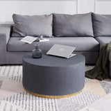 Industrial Coffee Table Round Cement-Like Coffee Table in Light Gray-Richsoul-Coffee Tables,Furniture,Living Room Furniture