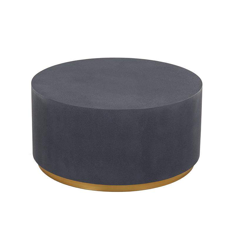 Industrial Coffee Table Round Cement-Like Coffee Table in Light Gray-Richsoul-Coffee Tables,Furniture,Living Room Furniture