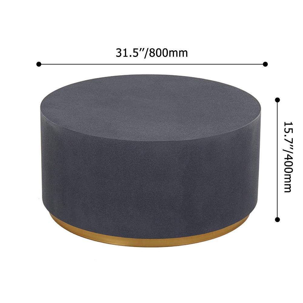 Industrial Coffee Table Round Cement-Like Coffee Table in Light Gray-Richsoul-Coffee Tables,Furniture,Living Room Furniture