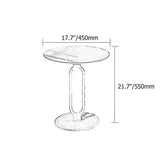 Modern Dark Gray Stone End Table Round Side Table Carbon Steel Base-Richsoul-End & Side Tables,Furniture,Living Room Furniture
