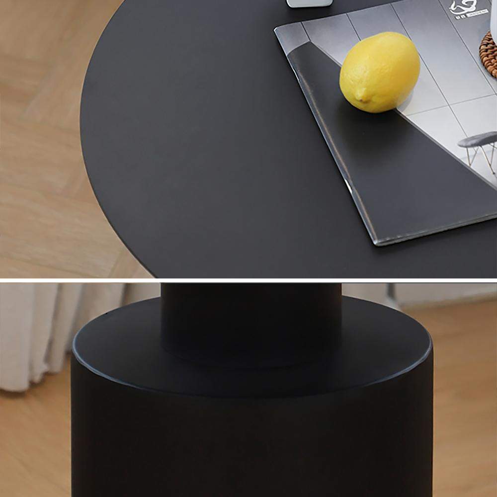 Black Round Coffee Table Metal Accent Table Set of 2-Richsoul-Coffee Tables,Furniture,Living Room Furniture