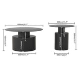 Black Round Coffee Table Metal Accent Table Set of 2-Richsoul-Coffee Tables,Furniture,Living Room Furniture