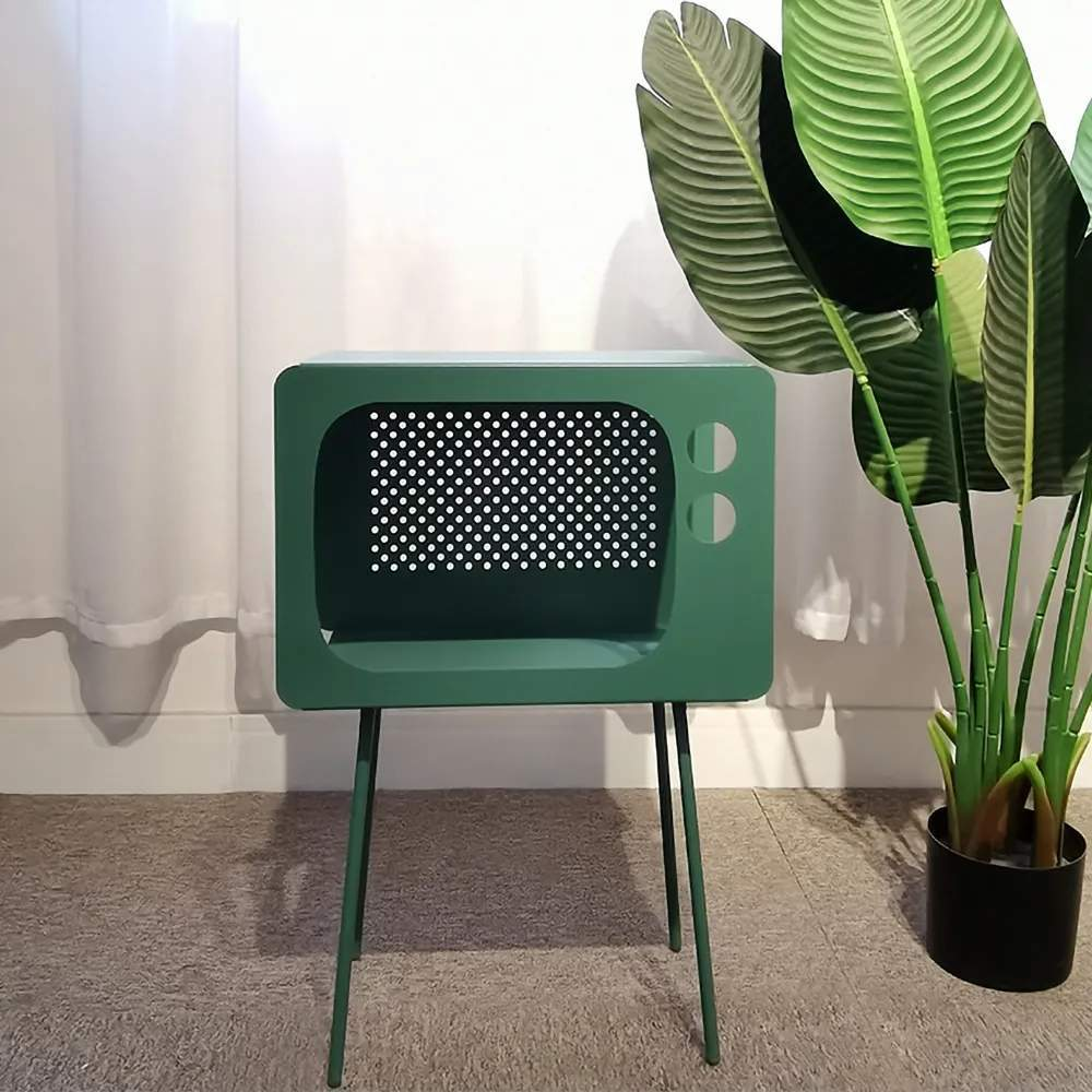 Modern End Table in Television Shape Hollow Side Table in Fresh Pink-Richsoul-End & Side Tables,Furniture,Living Room Furniture