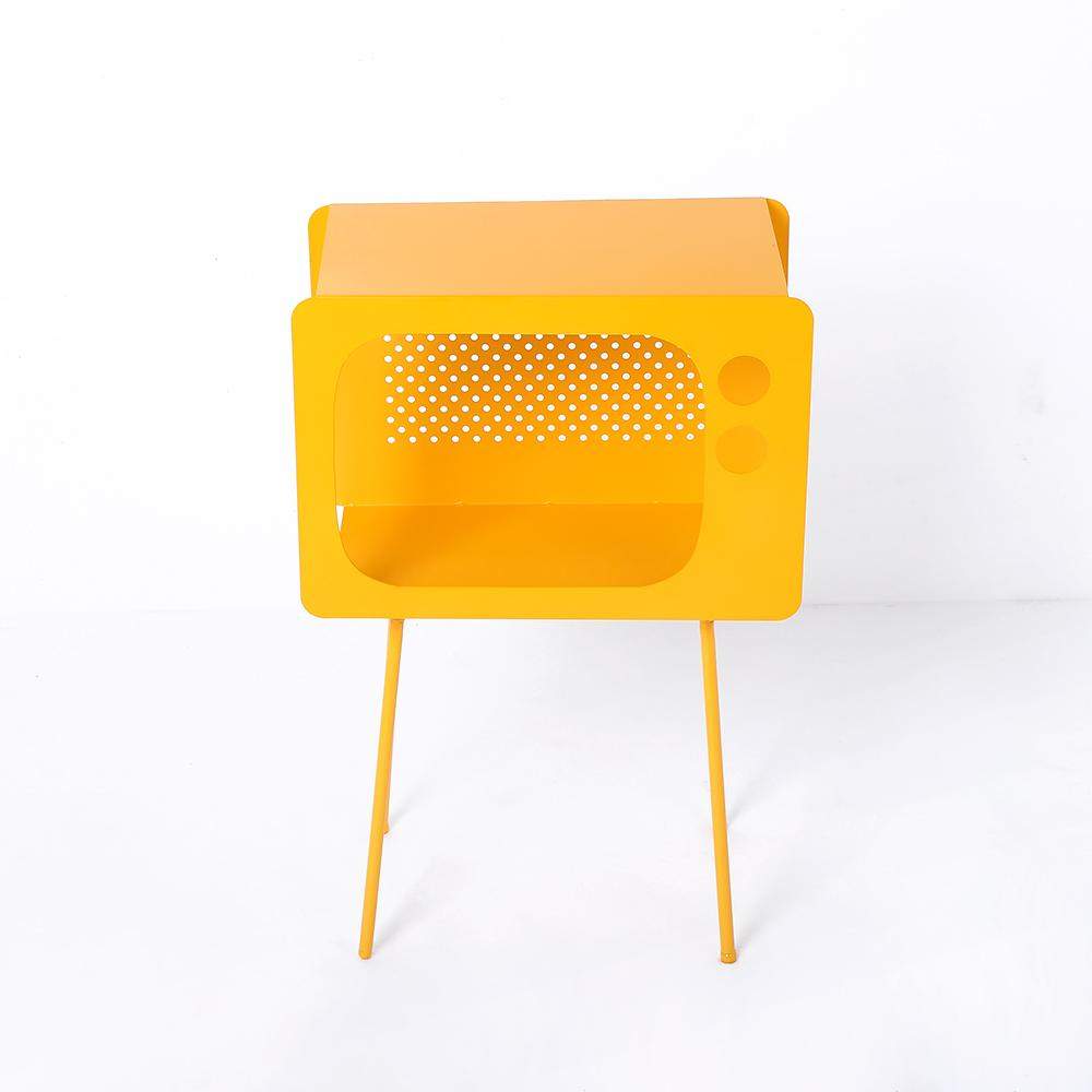 Modern End Table in Television Shape Hollow Side Table in Fresh Pink-Richsoul-End & Side Tables,Furniture,Living Room Furniture