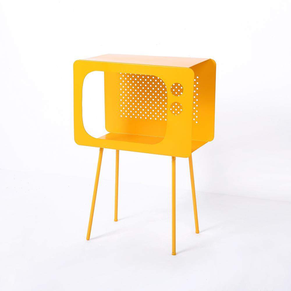 Modern End Table in Television Shape Hollow Side Table in Fresh Pink-Richsoul-End & Side Tables,Furniture,Living Room Furniture