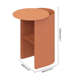 Modern Accent Tables Metal Side Table Round Small Metal Geometric Nightstand-Orange-Richsoul-End & Side Tables,Furniture,Living Room Furniture