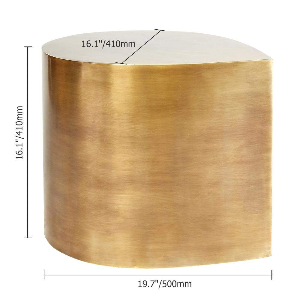 Postmodern Metal Side Table in Water Drop Design End Table in Brushed Gold Single Piece-Richsoul-End & Side Tables,Furniture,Living Room Furniture