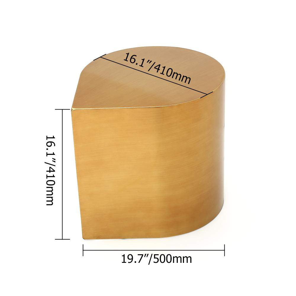 Postmodern Metal Side Table in Water Drop Design End Table in Brushed Gold Single Piece-Richsoul-End & Side Tables,Furniture,Living Room Furniture