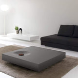 Moderner grauer Couchtisch mit Stauraum Quadratischer Couchtisch mit Schublade