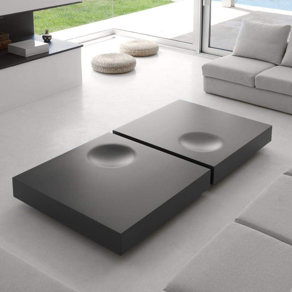 Modern Gray Coffee Table with Storage Square Coffee Table with Drawer-Richsoul-Coffee Tables,Furniture,Living Room Furniture