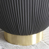 Beige Drum Coffee Table Stone Round PU-Leather Accent Table in Gold-Richsoul-Coffee Tables,Furniture,Living Room Furniture