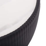 Beige Drum Coffee Table Stone Round PU-Leather Accent Table in Gold-Richsoul-Coffee Tables,Furniture,Living Room Furniture