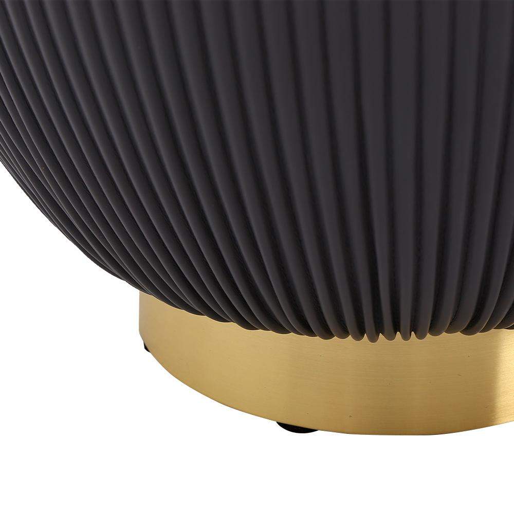 Beige Drum Coffee Table Stone Round PU-Leather Accent Table in Gold-Richsoul-Coffee Tables,Furniture,Living Room Furniture