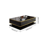 51" White Rectangular Coffee Table with Storage 4 Drawers Tempered Glass Top-Richsoul-Coffee Tables,Furniture,Living Room Furniture