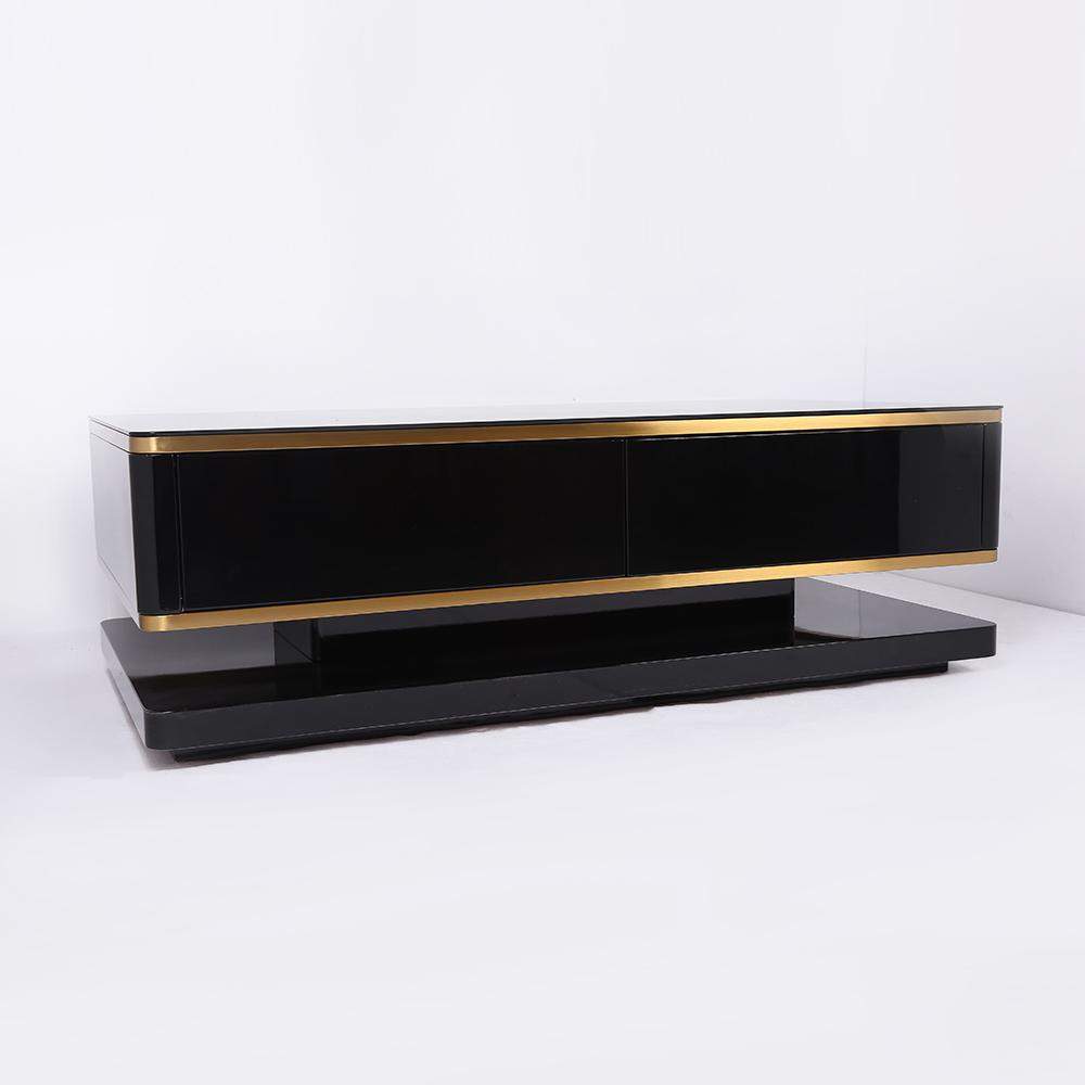 51" White Rectangular Coffee Table with Storage 4 Drawers Tempered Glass Top-Richsoul-Coffee Tables,Furniture,Living Room Furniture