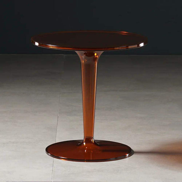 Acrylic End Table Amber Modern Accent Table Clear Round Side Table ...