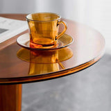 Acrylic End Table Amber Modern Accent Table Clear Round Side Table-Richsoul-End & Side Tables,Furniture,Living Room Furniture