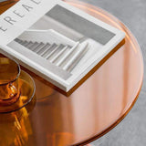 Acrylic End Table Amber Modern Accent Table Clear Round Side Table-Richsoul-End & Side Tables,Furniture,Living Room Furniture