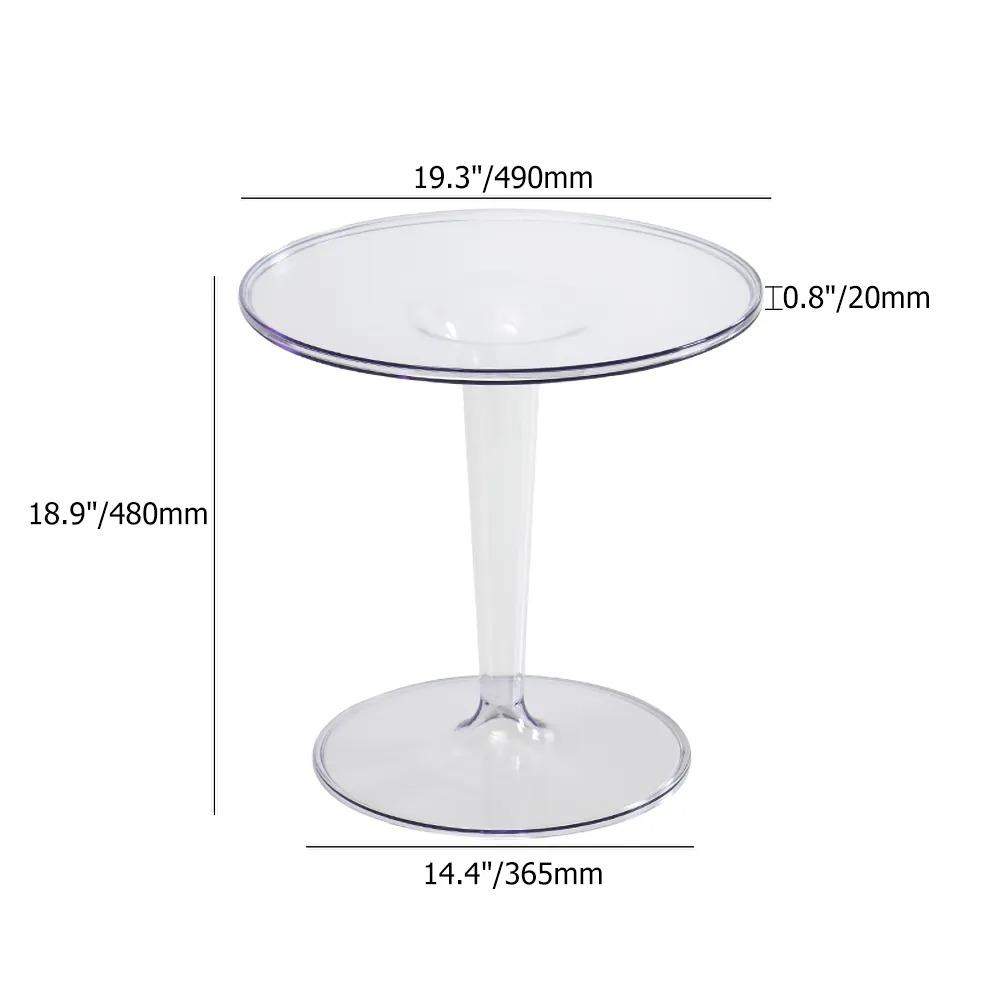 Acrylic End Table Amber Modern Accent Table Clear Round Side Table-Richsoul-End & Side Tables,Furniture,Living Room Furniture