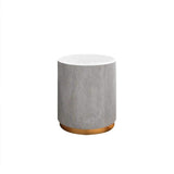 Light Gray Side Table Round Cement End Table for Living Room-Richsoul-End & Side Tables,Furniture,Living Room Furniture