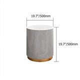 Light Gray Side Table Round Cement End Table for Living Room-Richsoul-End & Side Tables,Furniture,Living Room Furniture