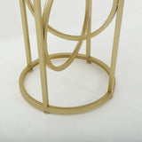 White Round End Table Marble Top Side Table Metal in Gold-Richsoul-End & Side Tables,Furniture,Living Room Furniture