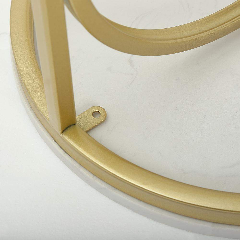 White Round End Table Marble Top Side Table Metal in Gold-Richsoul-End & Side Tables,Furniture,Living Room Furniture