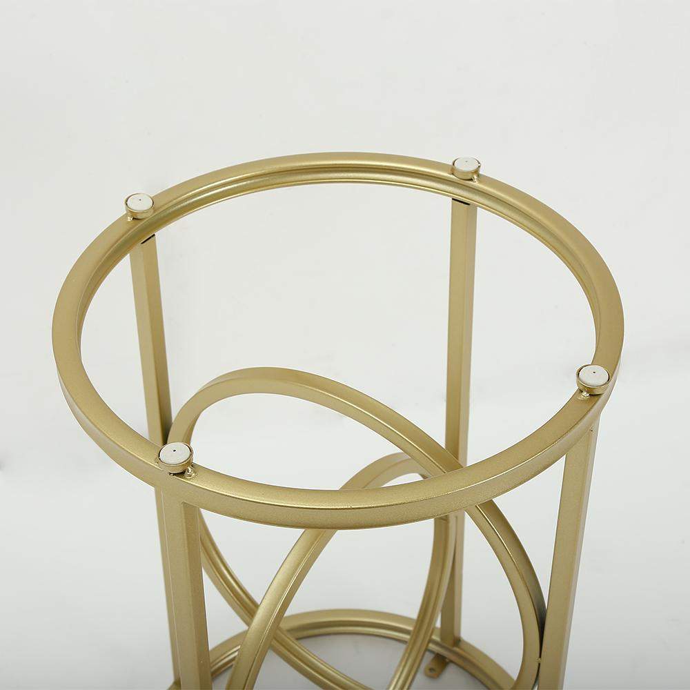 White Round End Table Marble Top Side Table Metal in Gold-Richsoul-End & Side Tables,Furniture,Living Room Furniture