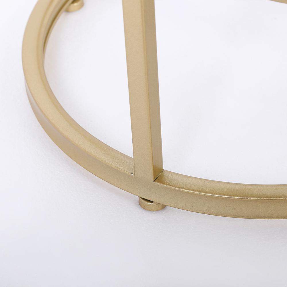 White Round End Table Marble Top Side Table Metal in Gold-Richsoul-End & Side Tables,Furniture,Living Room Furniture