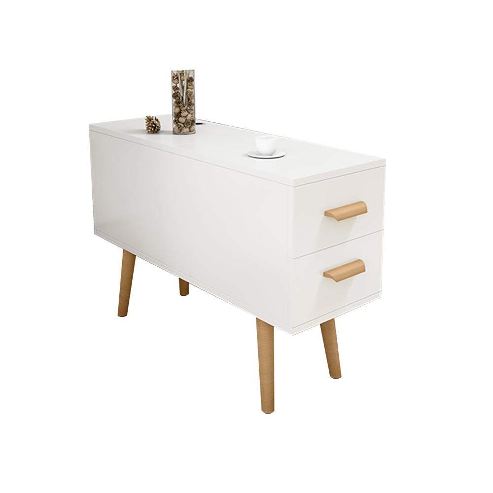 White Rectangle End Table with Drawers Modern Sofa Table for Living Room-Richsoul-End & Side Tables,Furniture,Living Room Furniture
