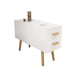 White Rectangle End Table with Drawers Modern Sofa Table for Living Room-Richsoul-End & Side Tables,Furniture,Living Room Furniture