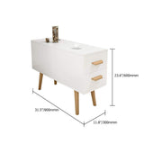 White Rectangle End Table with Drawers Modern Sofa Table for Living Room-Richsoul-End & Side Tables,Furniture,Living Room Furniture