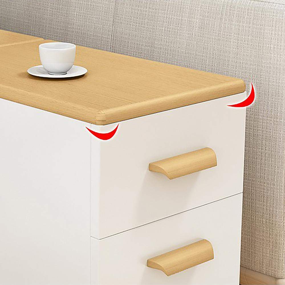 White Rectangle End Table with Drawers Modern Sofa Table for Living Room-Richsoul-End & Side Tables,Furniture,Living Room Furniture