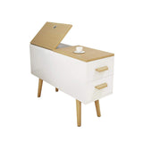 White Rectangle End Table with Drawers Modern Sofa Table for Living Room-Richsoul-End & Side Tables,Furniture,Living Room Furniture